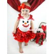 Xmas White Baby Pettitop Red Sequins Ruffles Minnie Dots Bows & Sparkle Red Snowman Face & Sparkle Red Sequins Newborn Pettiskirt NN238